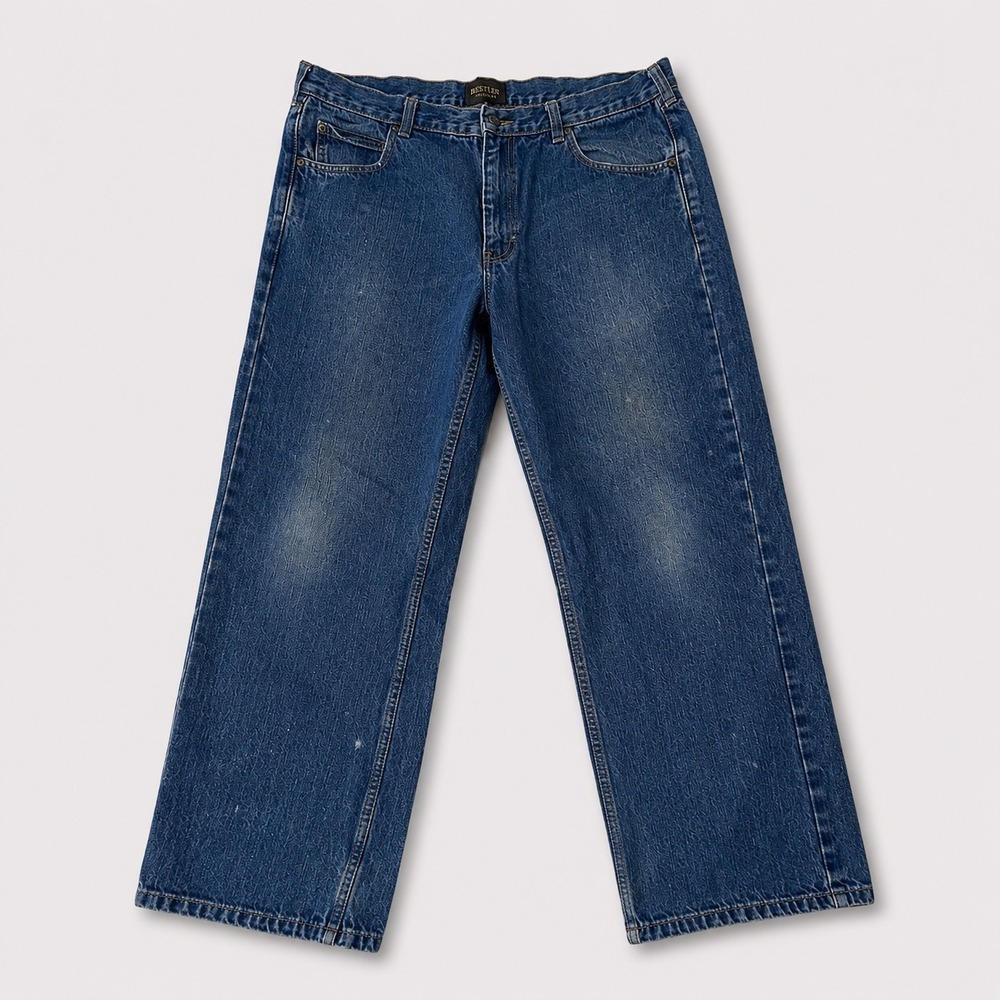 RedHead Mens 36x30 Straight Leg Blue Denim Jeans Cotton Classic Casual Work